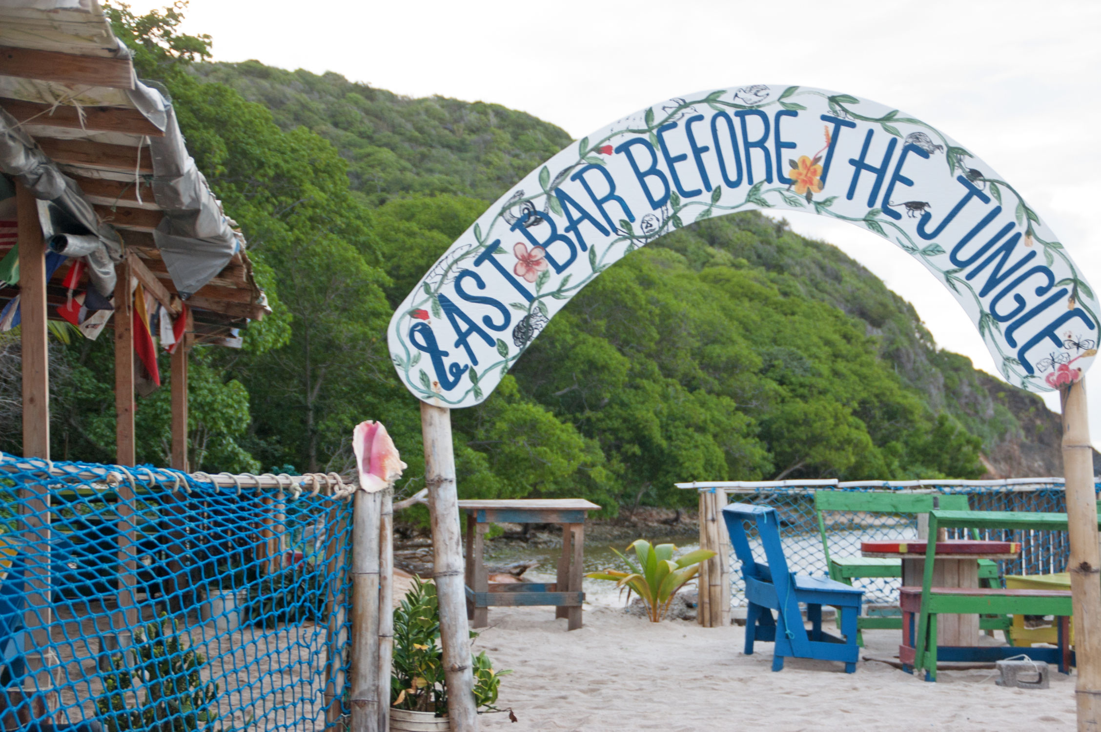 "Last bar before the jungle" catamaran grenadines