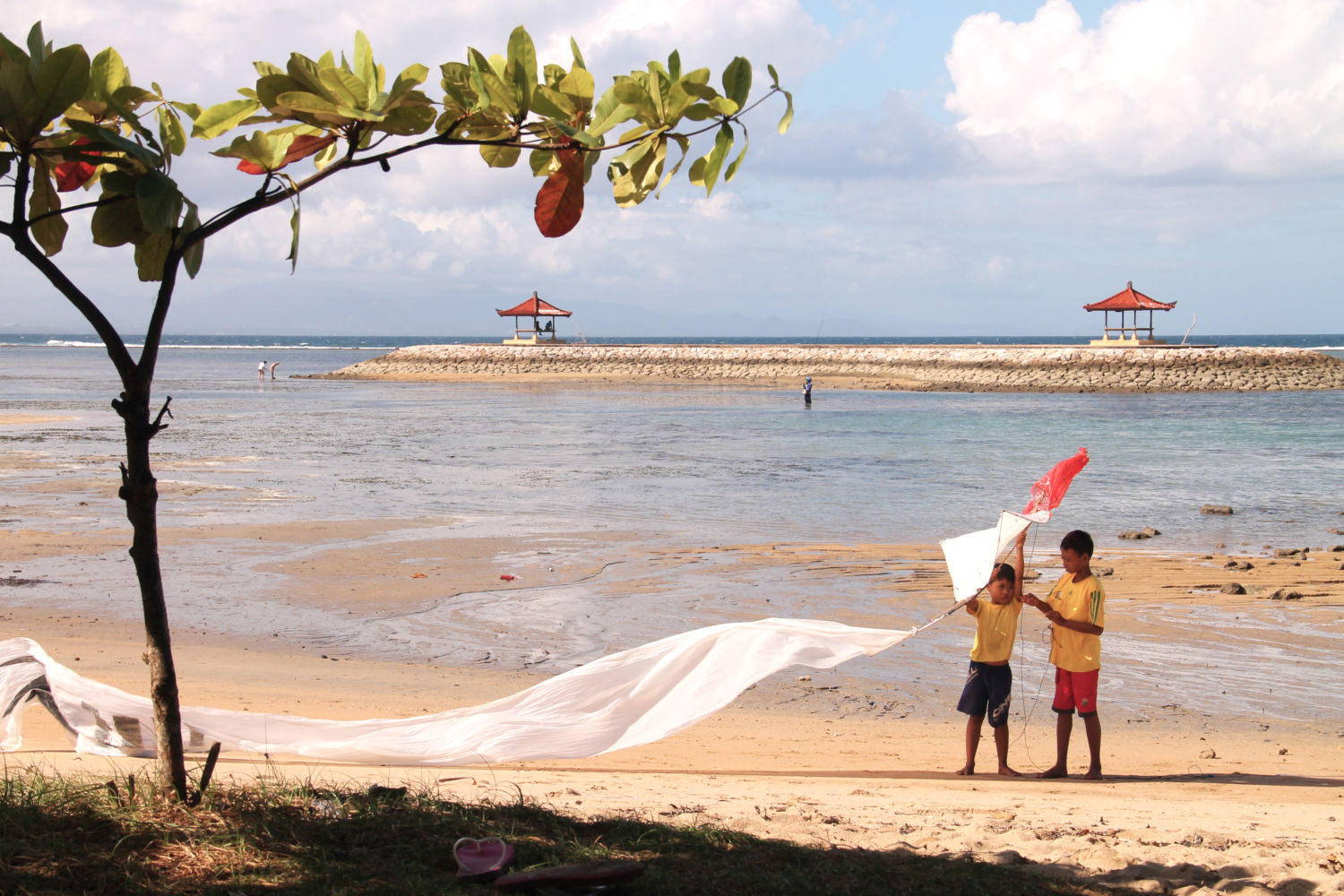 Enfant jouant au cerf volant sur la plage de Sanur
Bali - Indonésie Bali - Indonésie